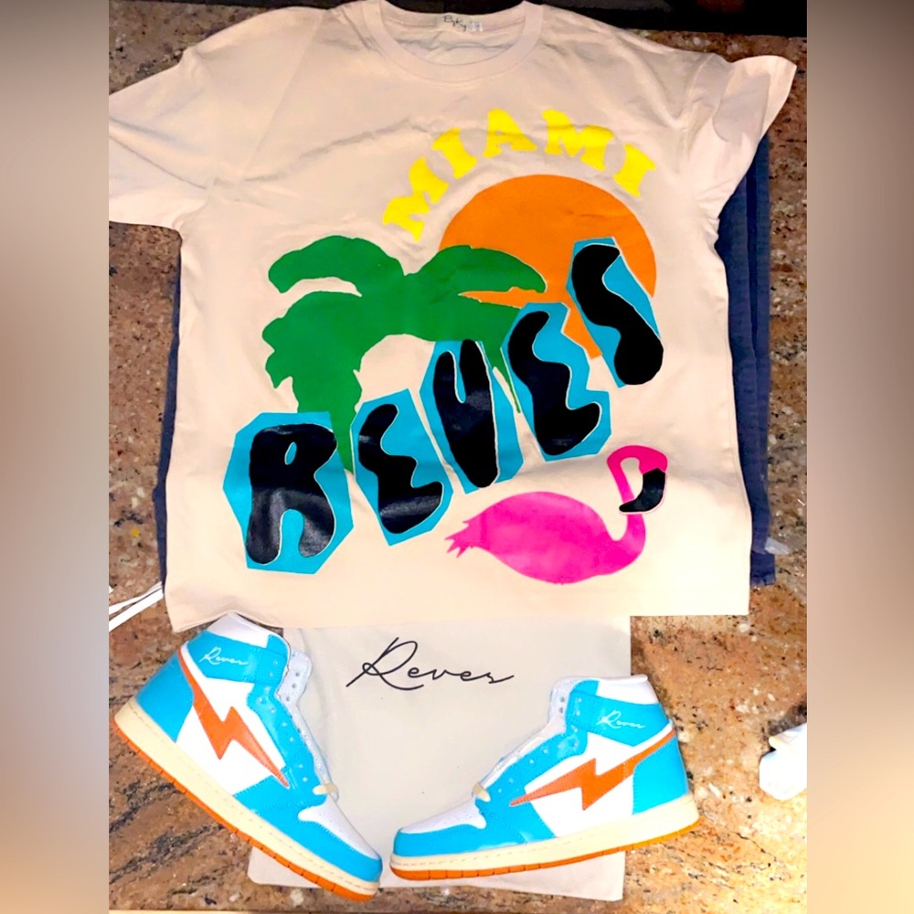 Miami Kool Kiy & Reves sneakers & Matching Tee!!